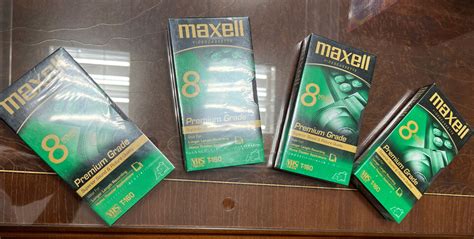 4 MAXELL Premium Grade 8 Hour VHS Video Cassette Blank Tapes T 160 NEW