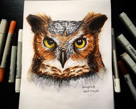 Realistic Owl Drawing at GetDrawings | Free download