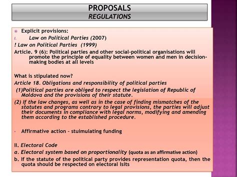 The Legal Framework Of Political Parties In The Republic Of Moldova Critical Reflections And