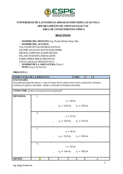 Calaméo Reactivos Leyes De Newton