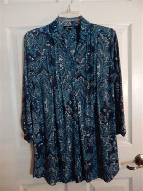 Roz Ali Paisley Print Tunic Blouse Top S Ebay