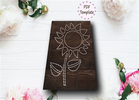 String Art Template Sunflower Pattern Sunflower PDF Design Etsy