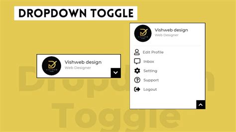 User Account Dropdown Menu Toggle Using Html Css And Vanilla Javascript