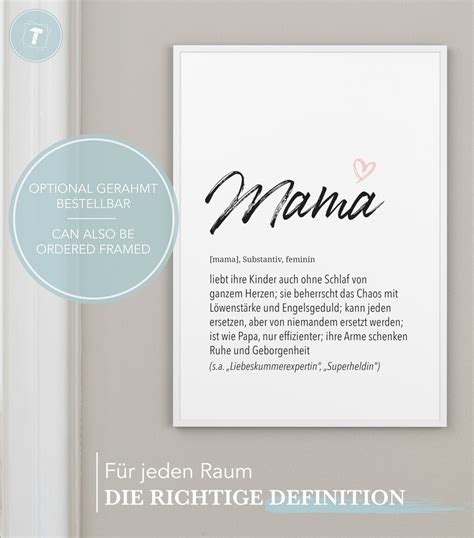 Herz Definition Mama Format W Hlbar Premium Spruch Poster Etsy