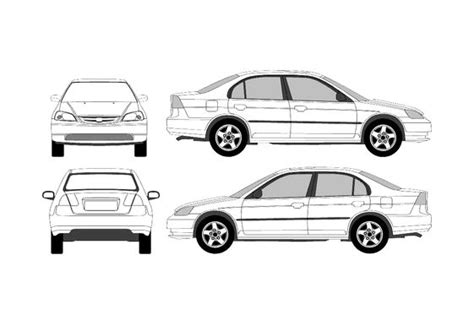 Download drawing Honda Civic Sedan 2002 in ai pdf png svg formats