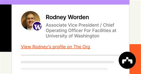 Rodney Worden Associate Vice President Chief Operating Officer For