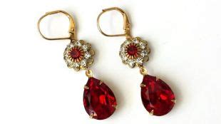 Artistinjewelry Cristal Rouge Boucles Doreilles En Forme De Larme