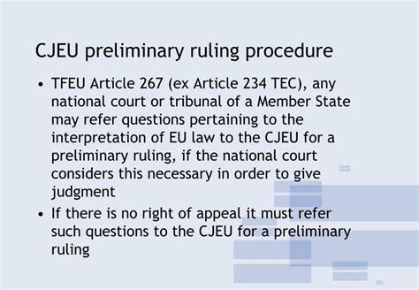 PPT - Convincing national courts to refer a case to the CJEU: lessons ...