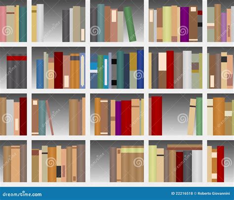 Modern White Bookcase stock vector. Illustration of bookstore - 22216518