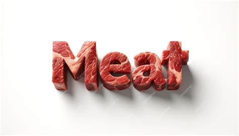 Premium Photo Artistic Red Meat Word Formation Suitable For Restaurant Decor And Meat Industry