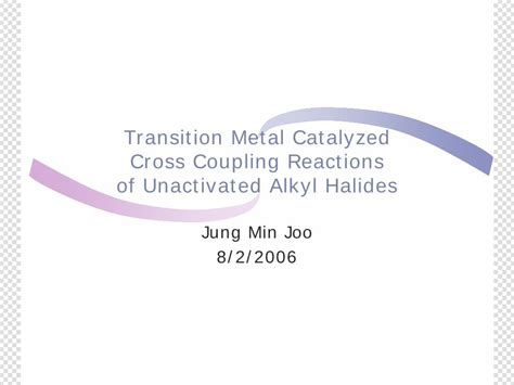 Pdf Transition Metal Catalyzed Cross Coupling Reactions Of