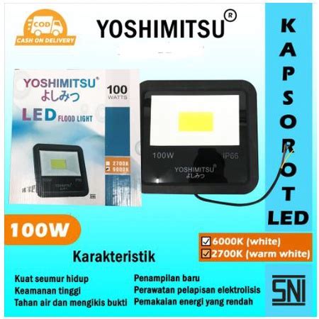 Jual Lampu Tembak 100w Yoshimitsu Putih Mata LED COB 100 W Kap Sorot