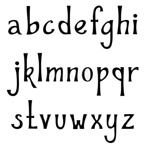 Alphabet Minuscule Tir Par La Main Police Manuscrite De Vintage Dans