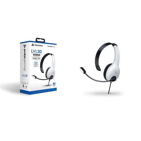 Pdp Gaming Lvl30 Wired Chat Headset With Noise Cancelling Microphone White Playstation 5