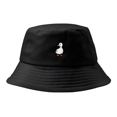 Cute Duck Embroidered Bucket Hat 100 Cotton Short Brim Multiple Sizes