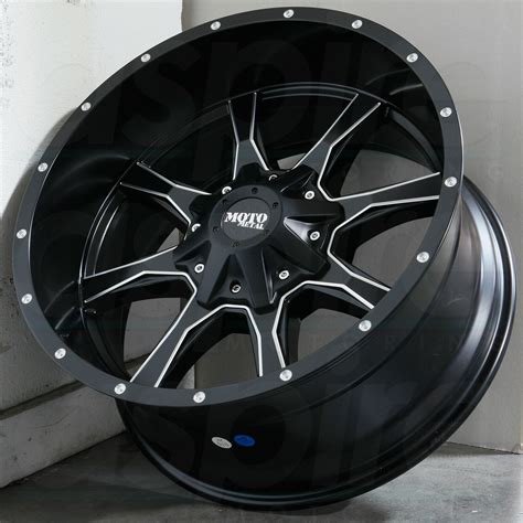 20x10 Moto Metal MO970 8x180 18 Black Milled Wheels Rims Set 4 Alloy