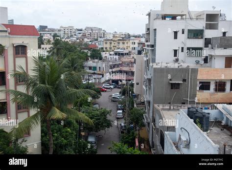 aerial view  residential neighborhood  hyderabadindia stock