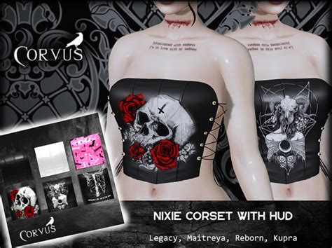 Second Life Marketplace Corvus Nixie Corset Fatpack