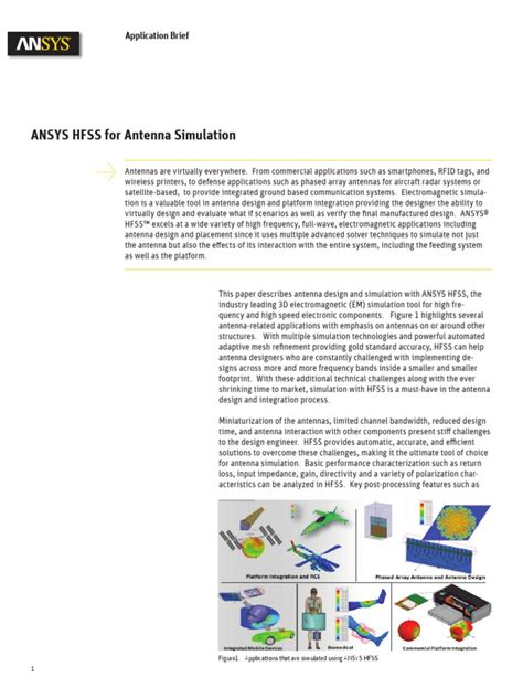 Ab Ansys Hfss For Antenna Simulation Pdf Pdf Finite Element Method