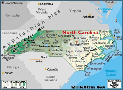 North Carolina Regions Map | secretmuseum