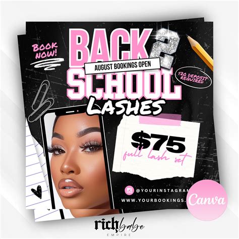 Editable Back to School Lash Sale, Lash Deals, Lash Extensions Sale