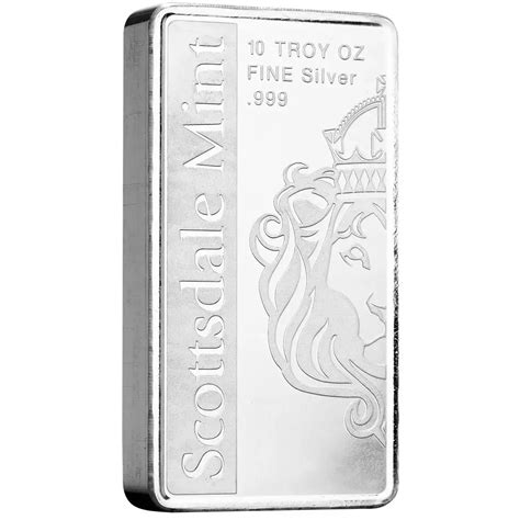 Scottsdale Mint 10 Oz Archangel Michael Silver Bar Stout Gold And