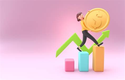 Premium Photo Woman Investing Money 3d Illustration