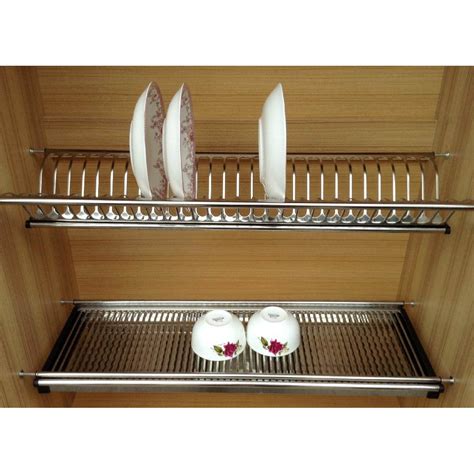 Stainless Steel Dish Rack Plates And Glass Pull Out Basket Kitchen Organizer Cabinet Sho Philippines