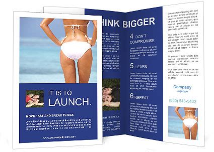 White Bikini Brochure Template Design ID 0000064981 SmileTemplates