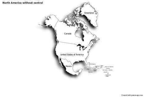 Mapas de muestra para América del Norte sin central blanco negro