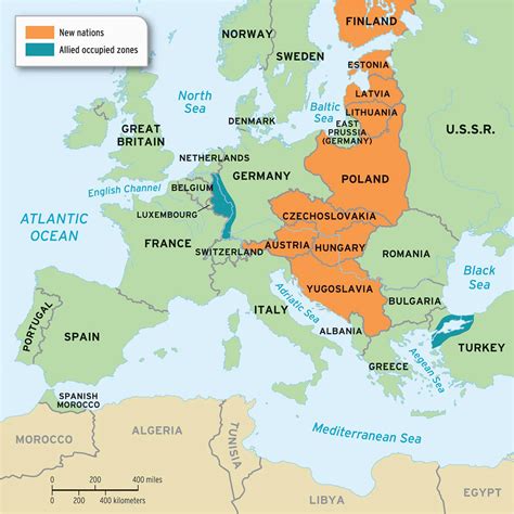 Map Of Europe After World War Ii