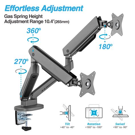 AVLT Dual 27 43 RGB Gaming Monitor Arm Desk Mount Built In 20