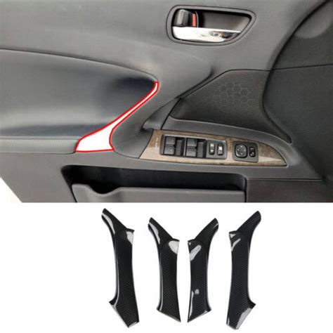 Carbon Fiber Inner Door Armrest Panel Cover 4pc For Lexus IS F 250 350