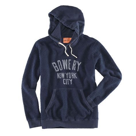 Bowery NYC "Sweat NYC" Mens Hooded Sweatshirt Dark Blue Navy – Bad and
