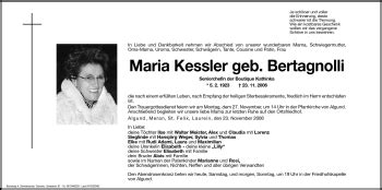 Traueranzeigen Von Maria Kessler Trauer Bz