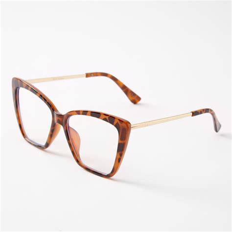 Solar Blue Light Reducing Tortoiseshell Rectangle Clear Lens Frames Brown Claire S