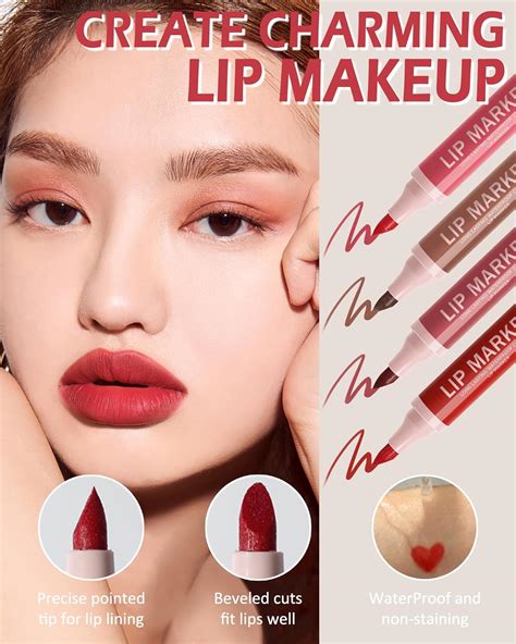Rotulador de labios 1 lápiz delineador de labios líquido hidratante marrón nude aspecto de