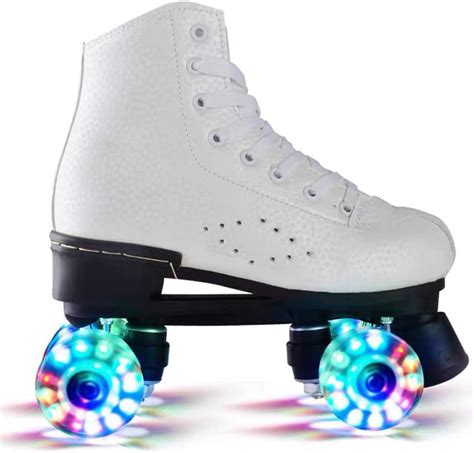 Rsoamy Flash Wheel Rollschuhe Roller Skates Mit LED Licht Double Line