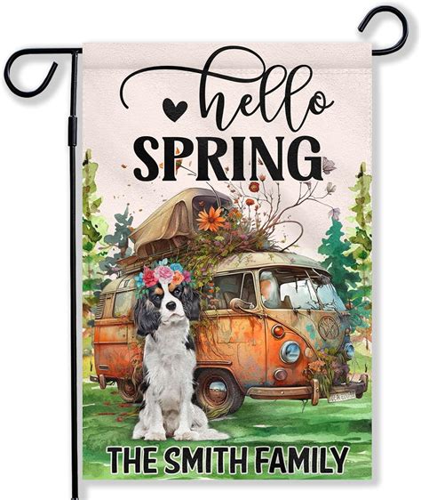 Amazon Prezzy Hello Spring Summer Garden Flag Cavalier King