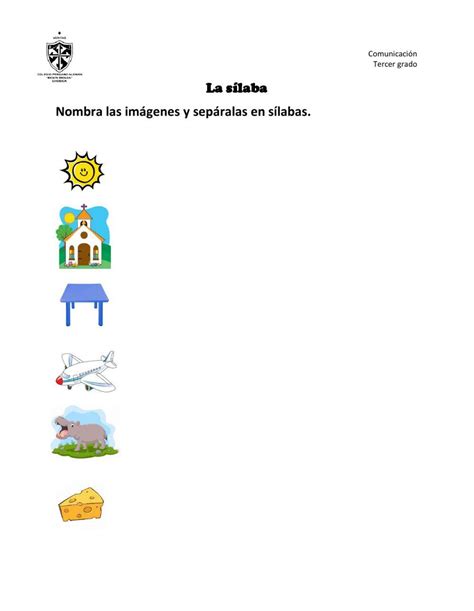 La Sílaba Interactive Exercise For Tercero De Primaria Live Worksheets