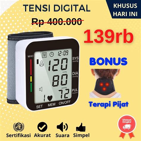 Jual Alat Ukur Tekanan Darah Tensimeter Tensi Meter Digital Pergelangan