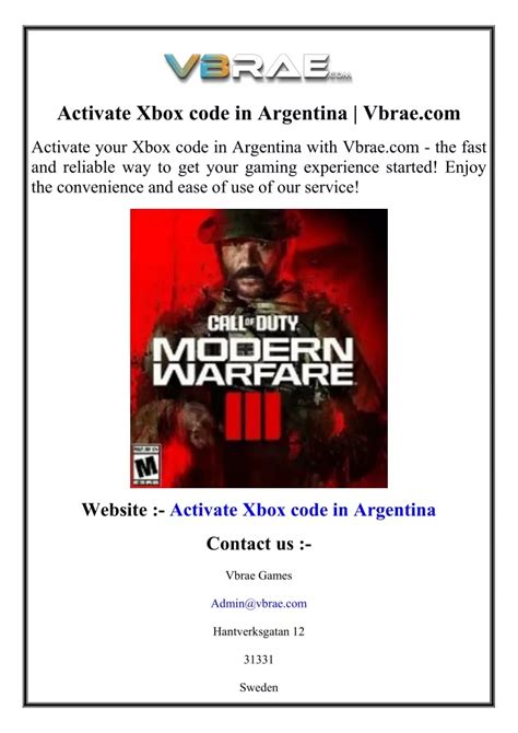 PPT - Activate Xbox code in Argentina Vbrae.com PowerPoint Presentation ...