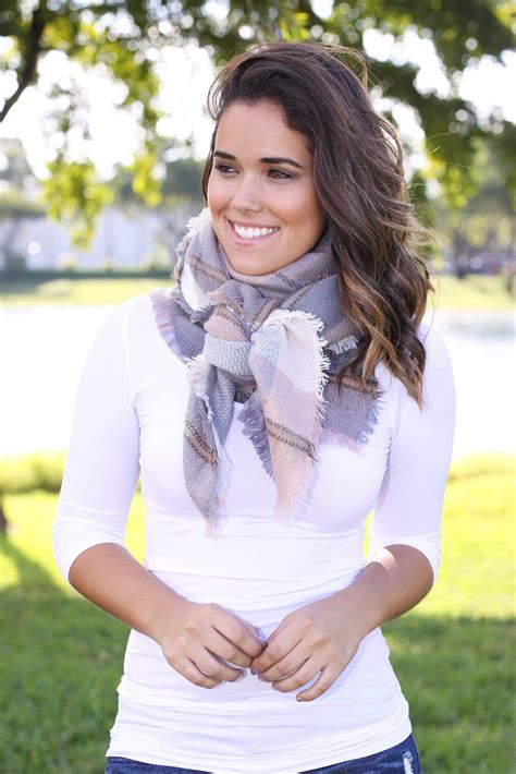 Blush and Gray Blanket Scarf | Blanket Scarf | Winter Scarf – Saved by