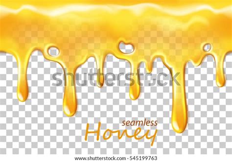 Seamless Dripping Honey Repeatable Isolated On Stock Vector Royalty