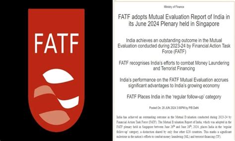 Fatf Adopts Mutual Evaluation Report Of India In Its June