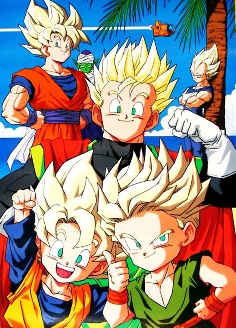 Dbz Gohan Goku Vegeta Goten And Trunks Dragon Ball Z Anime