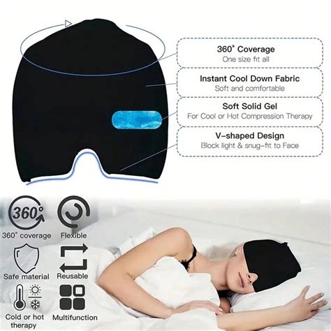Migraine Relief Hat Hot And Cold Therapy Headband Ease Headaches And Pressure Comfortable