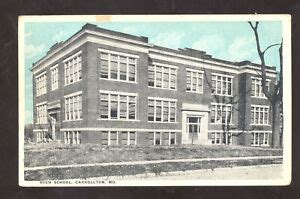 CARROLLTON MISSOURI HIGH SCHOOL BUILDING VINTAGE POSTCARD MO. | eBay