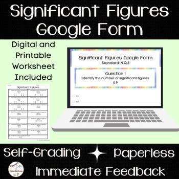 Significant Figures - Significant Digits - Google Form and Worksheet