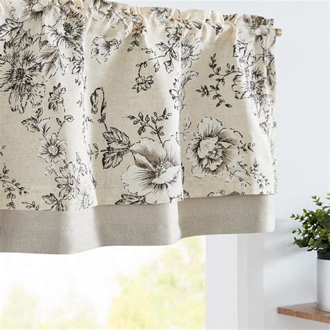 Amazon Jinchan Linen Curtains Floral Valance Inch Length And